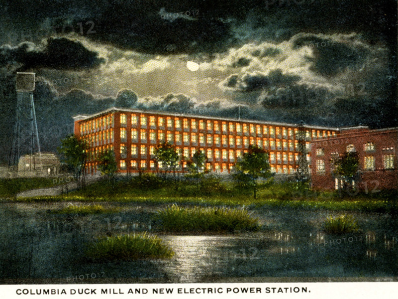 Columbia South Carolina 1918 - Columbua duck Mill and new electric Power station.