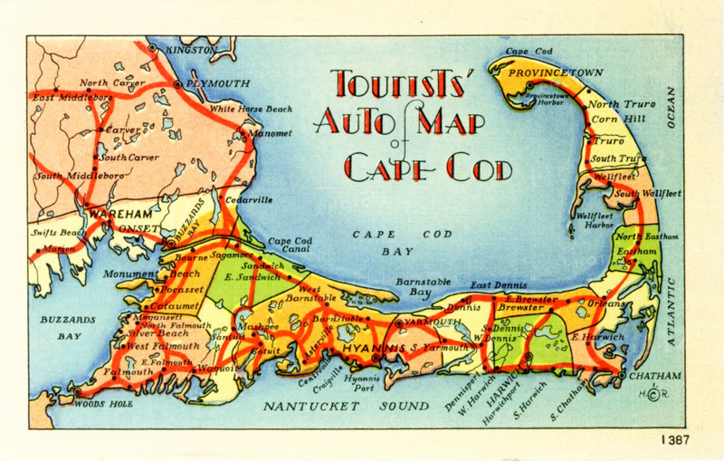 Tourists' Auto Map of Cape Cod.