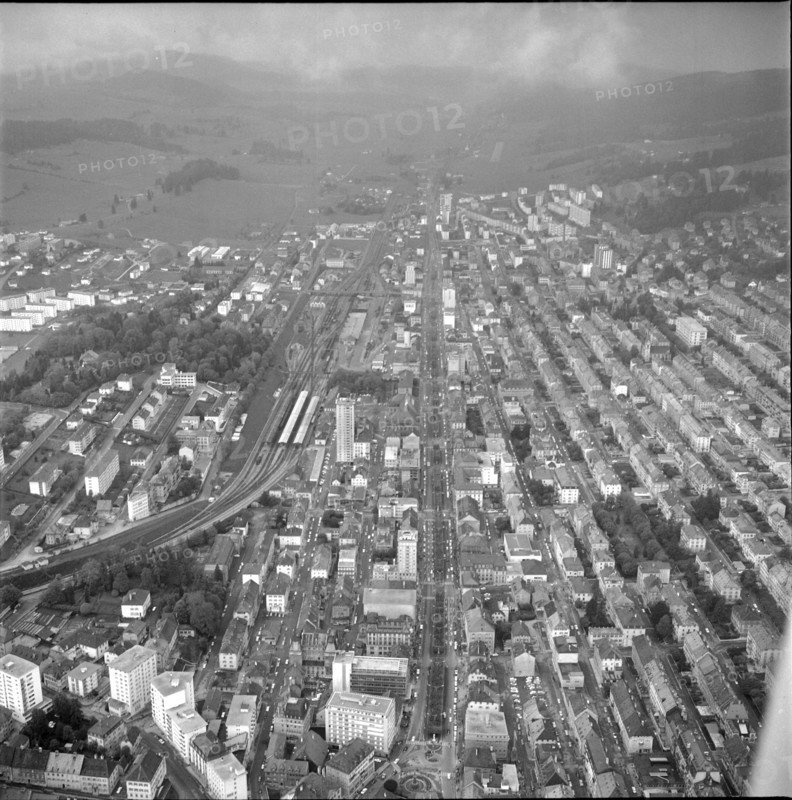 La Chaux-de-Fonds, aerial photograph,  1963.