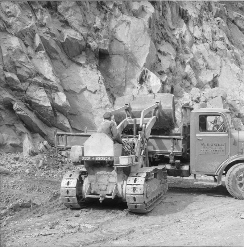 Simplon pass road under construction 1959.