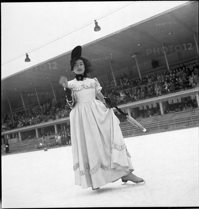 Children's carnival on the ice rink, Lausanne 1947.