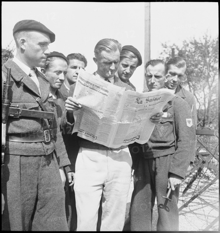 French resistance fighters at the Swiss border 1944.