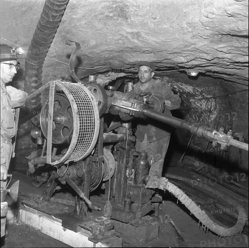 Water pump in the Bex salt mine; 1959.