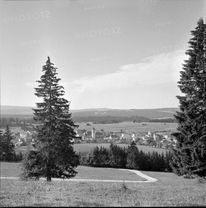 View on the Freiberge with Saignelegier, 1958.