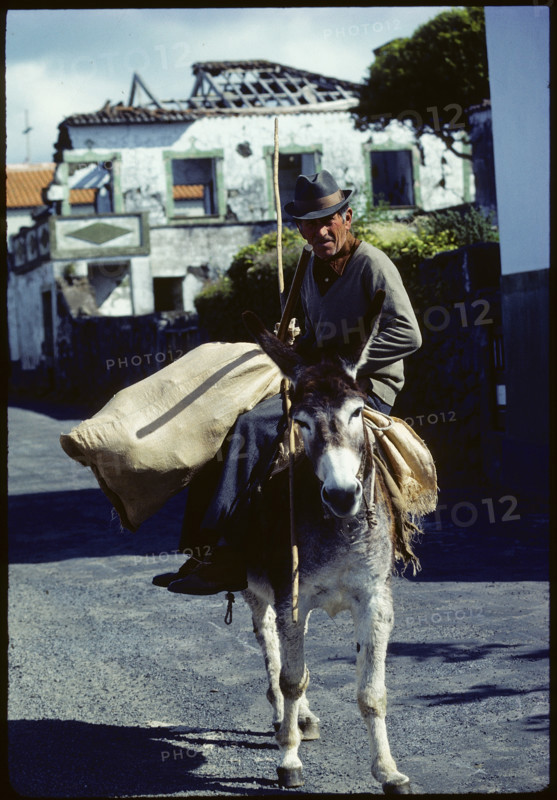 Farmer riding a horse, Azores 1984.