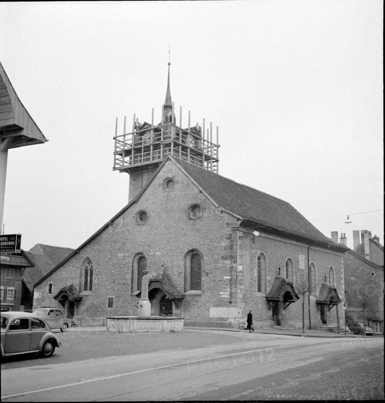 Church in renovation, Avenche 1954.