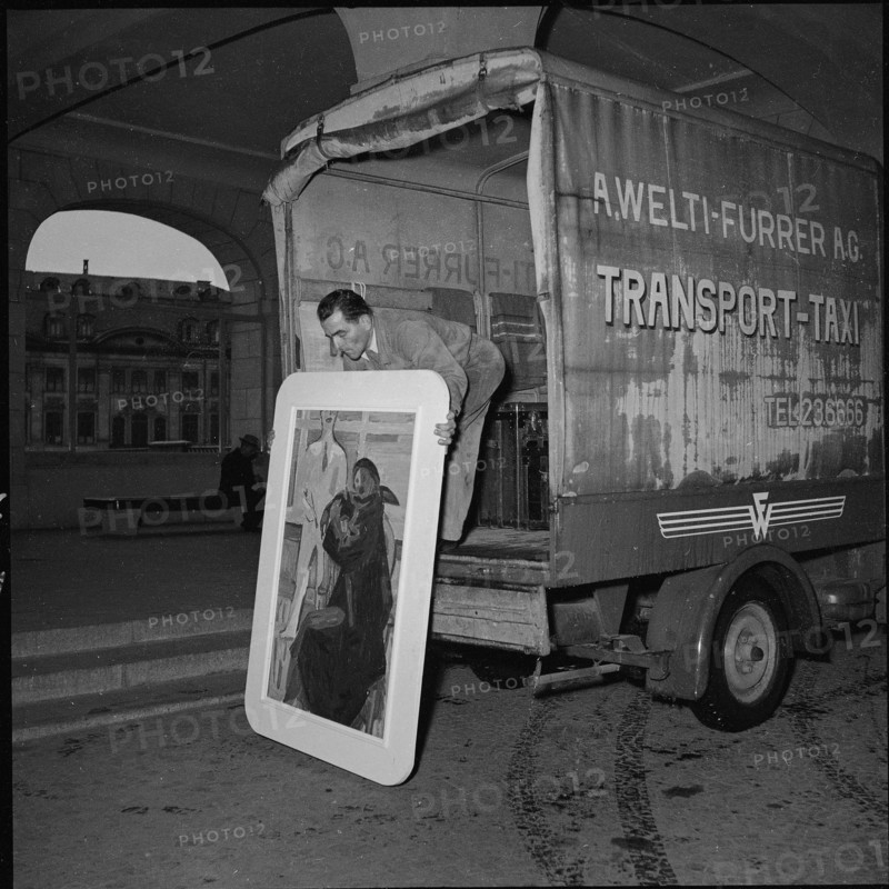 Installing an exhibition in Helmhaus Zurich 1951.