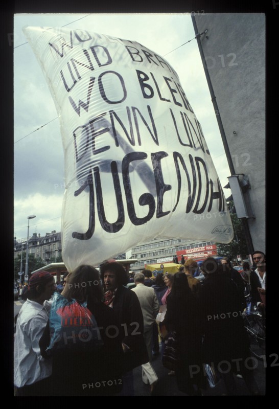 Youth demonstrations in Zurich 1980.