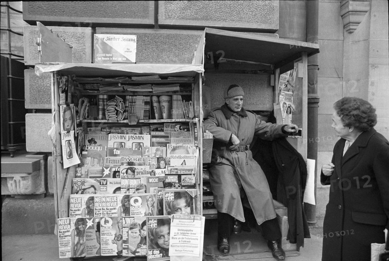 Newsstand in Zurich, 1971.