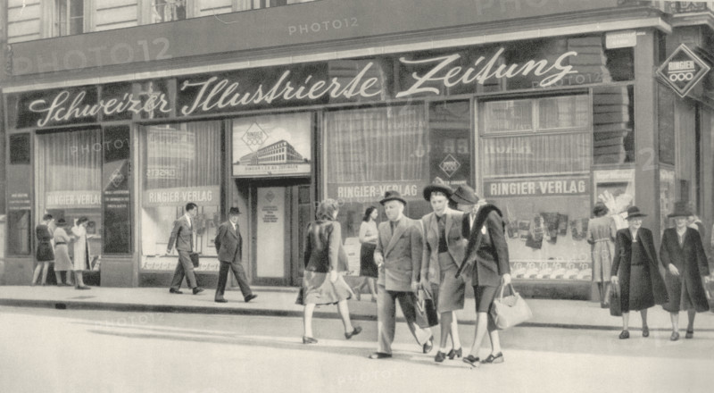New headquarter in Zurich of Ringier publishing house at Bahnhofstrasse no. 46, 1941.