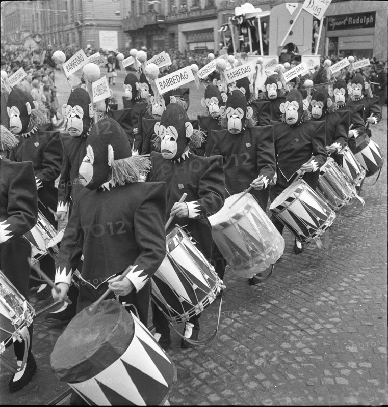 Carnival procession in Basel, 1950.