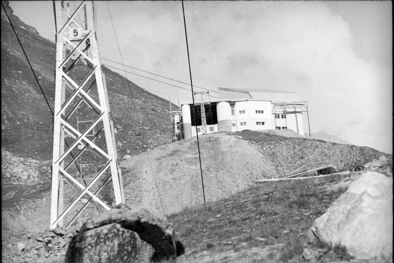 Ropeway in the Valais alps, 1967.