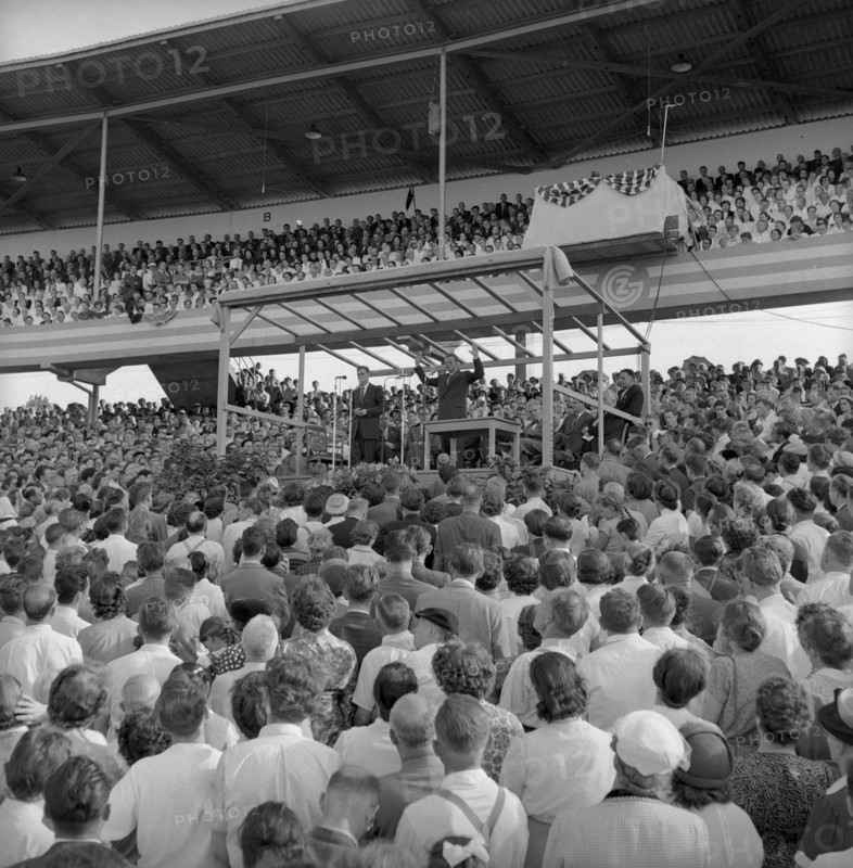 Evangelist Billy Graham in Zurich, 1955.