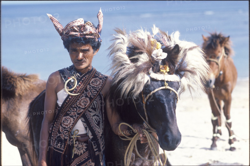 Man with horse on Sawu island, Indonesia, 1986.