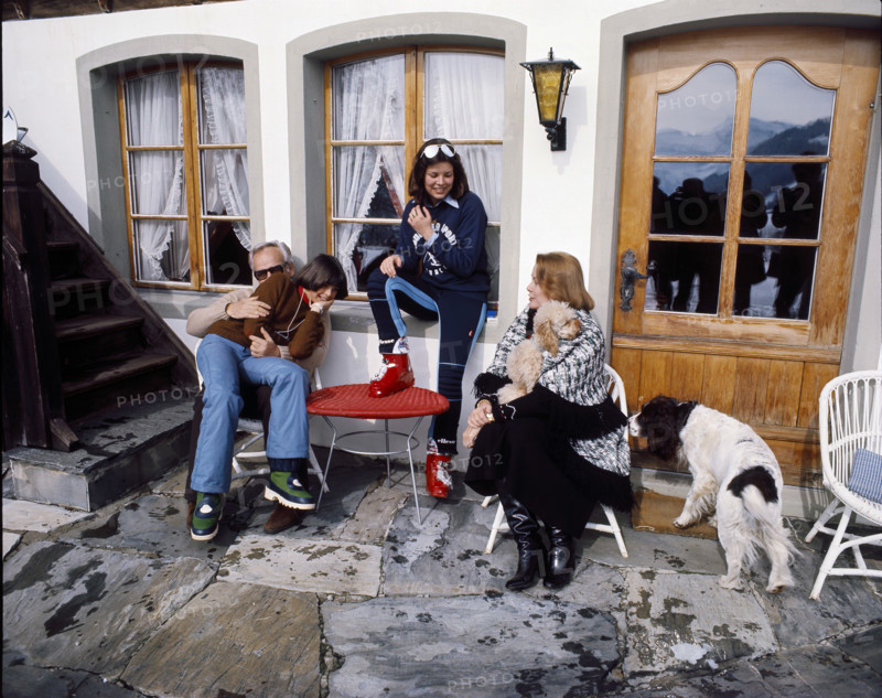 Prince Rainier with family in Schonried, 1977.