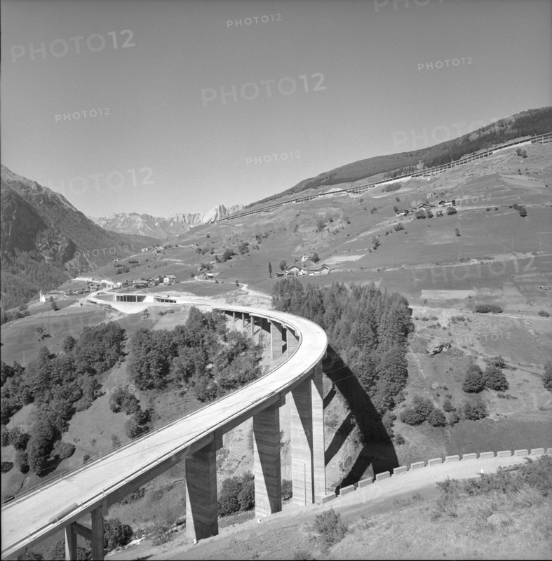Road to Grand-Saint-Bernard at Val d'Aosta 1962.