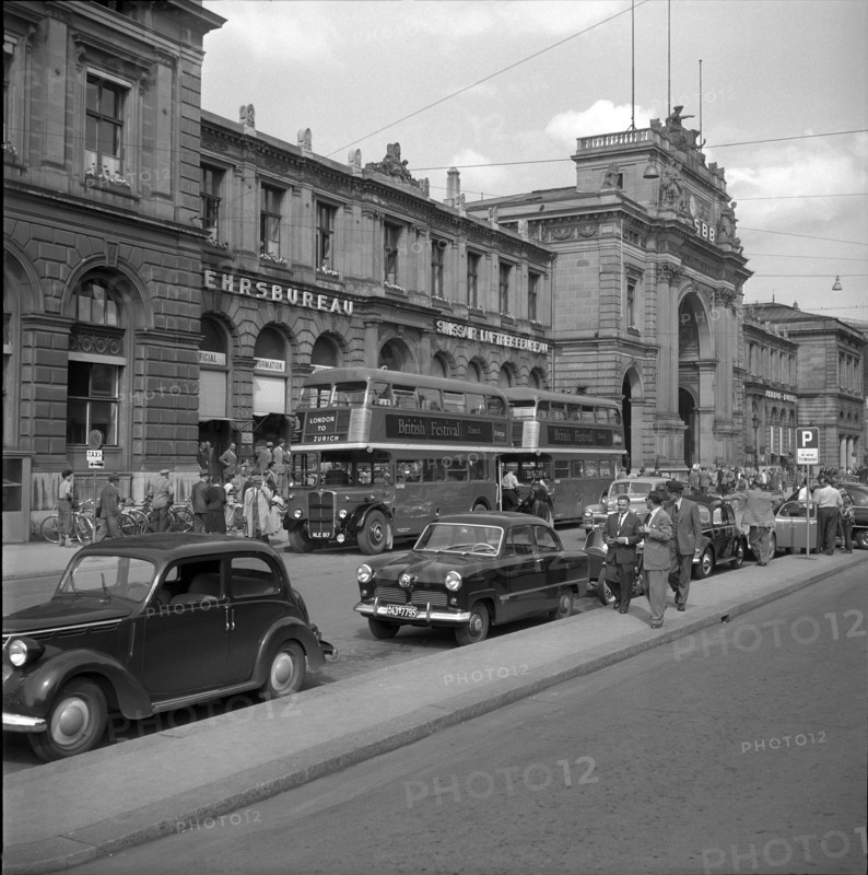 Double Decker Bus from London in Zurich, 1953.