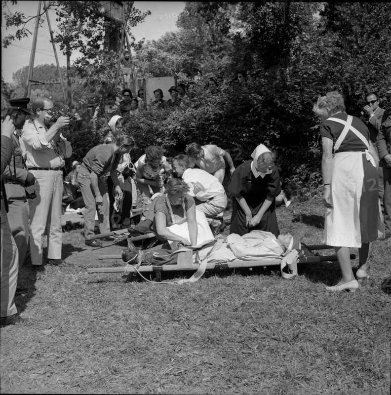 Medical service demonstration, Colombier 1963.