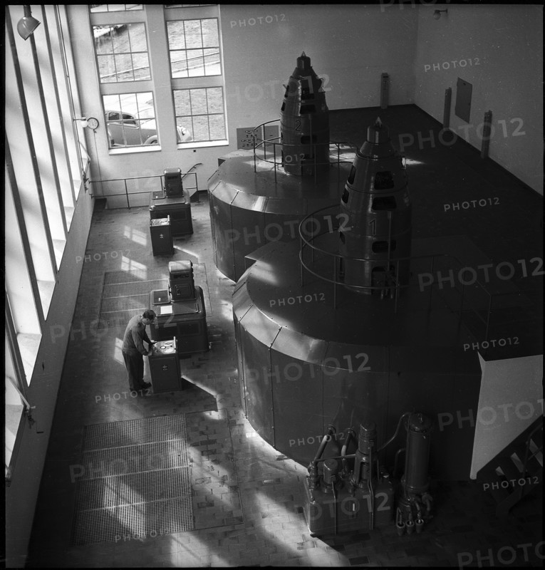 Turbine room, Juliawerk Tiefencastel 1949.