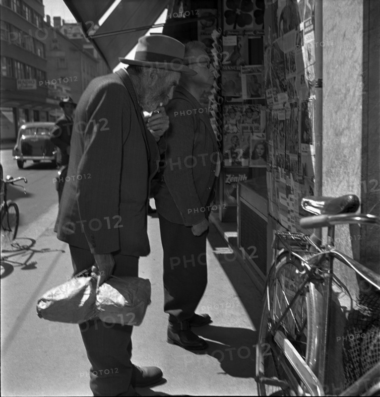 Scene from the Langstrasse in Zurich 1949.