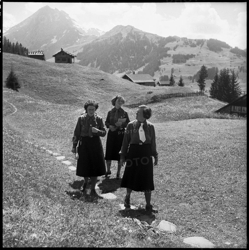 Girl scouts in Adelboden, 1952.