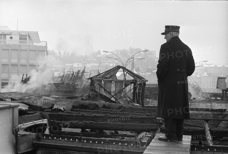 Fire at Lucerne main station 1971.