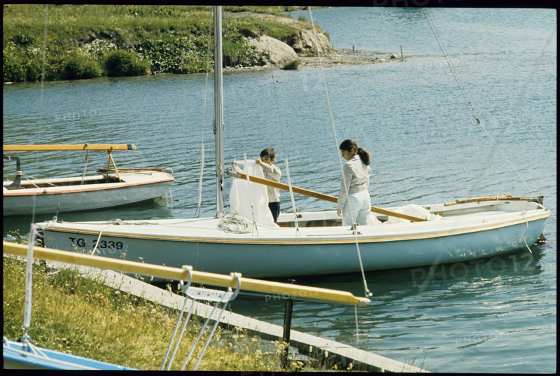 Reza Cyrus Pahlavi and Mahnaz of Persia on Lake St. Moritz, 1970.
