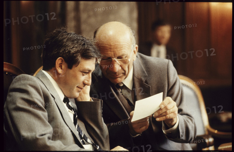 Carlo Schmid and Franz Muheim, members of the Council of States 1984.