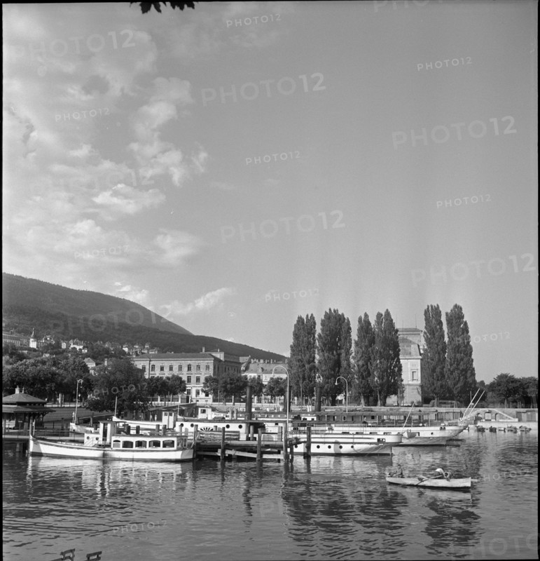 Ships in the Harbour, Neuchatel 1950.