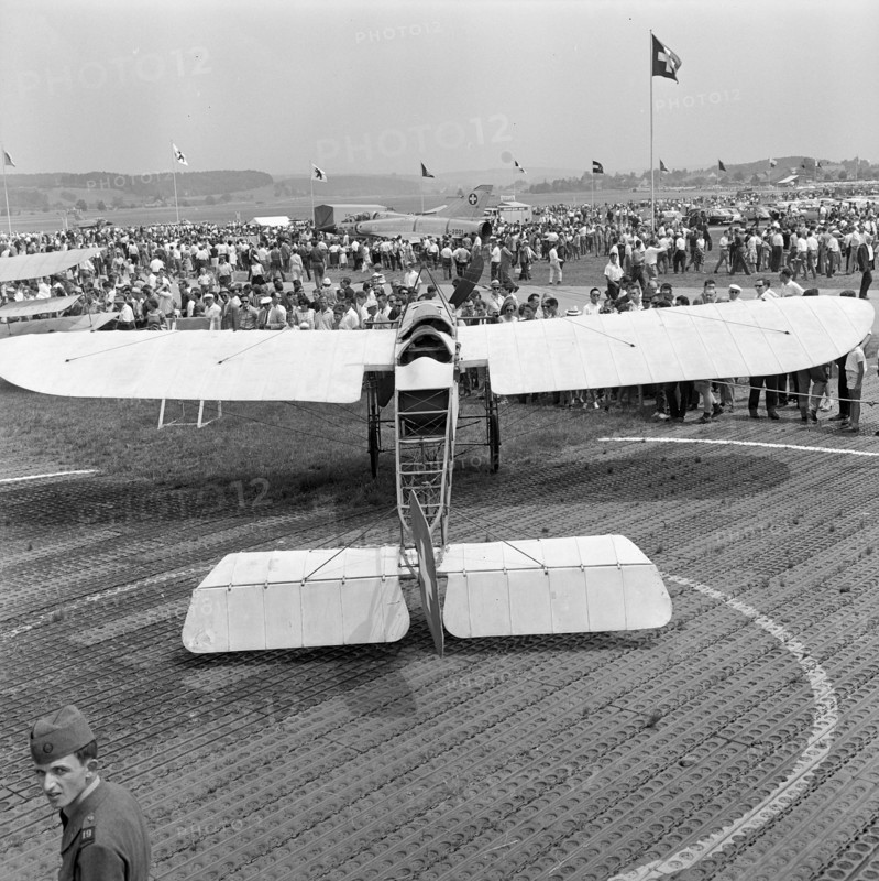 Oldtimer airplane at air show, Dubendorf 1964.