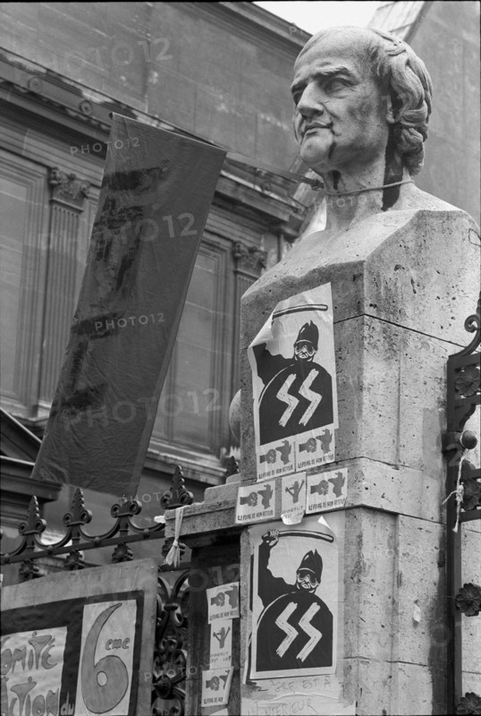 Bust with SS runes during student riots in Paris 1968.