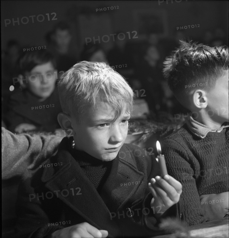 Boys on the last school day in Zurich, 1944