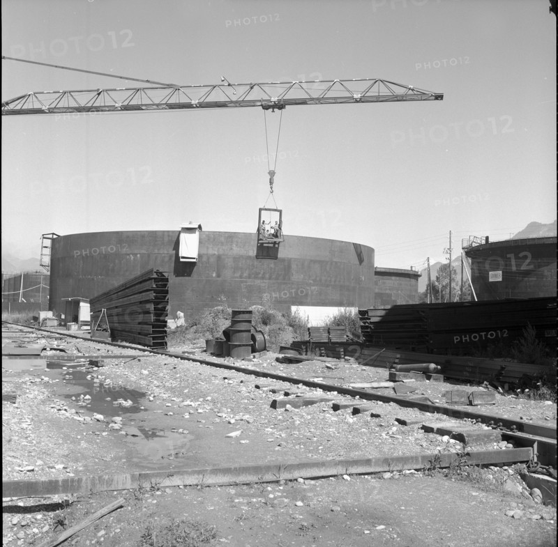 Aigle, refinery under construction; 1960