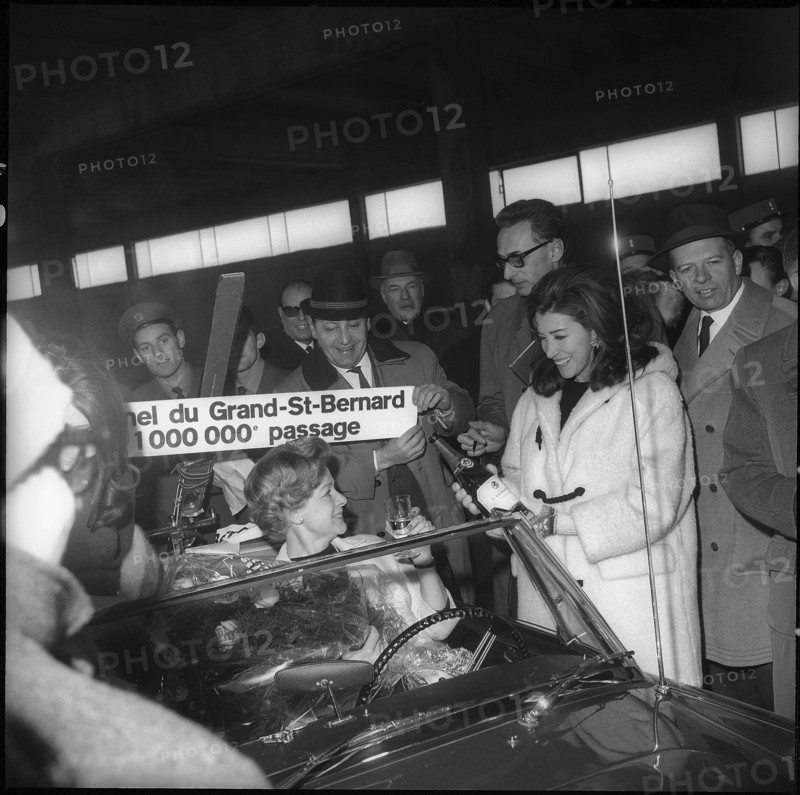 First millionth car passing the Great St. Bernhard road tunnel in 1967