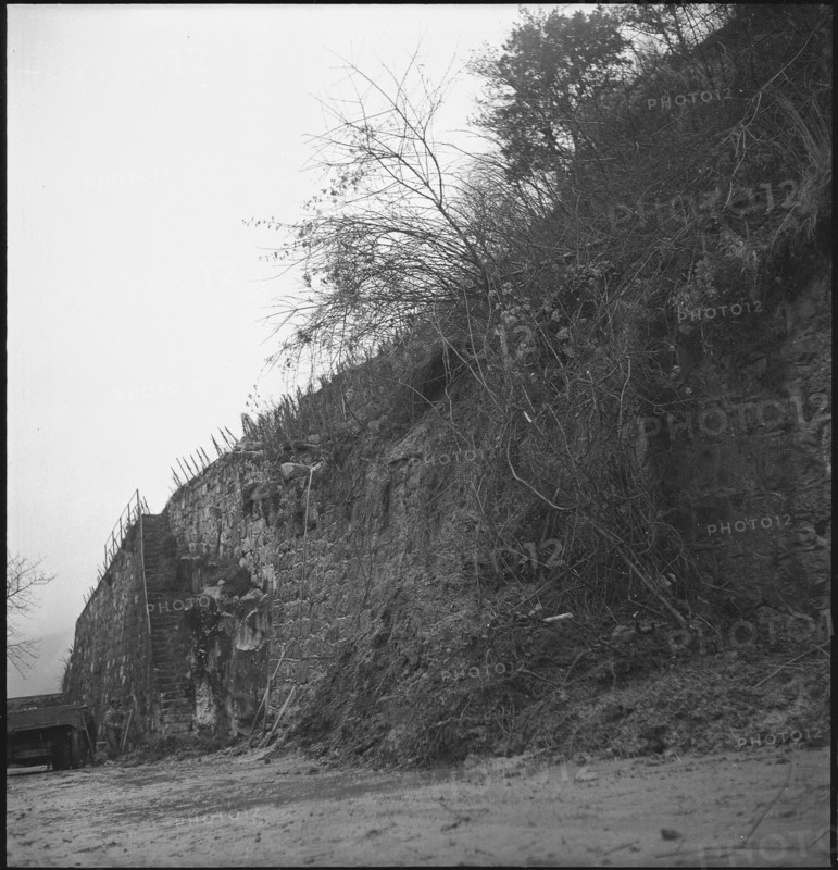 Land slide after heavy rains in La Cornallaz; 1950