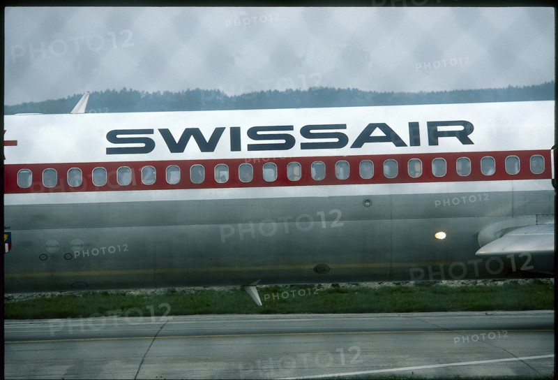 Airplane with Swissair logo, 1980