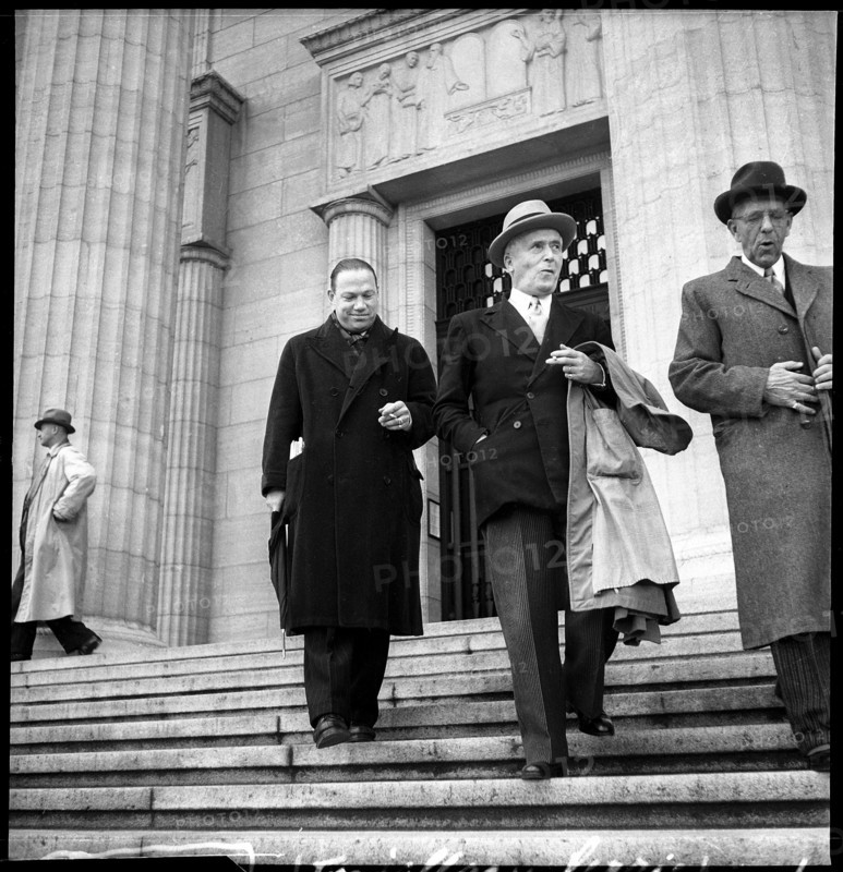 René Fonjallaz and his lawyer, trial against Swiss Nazis; 1947