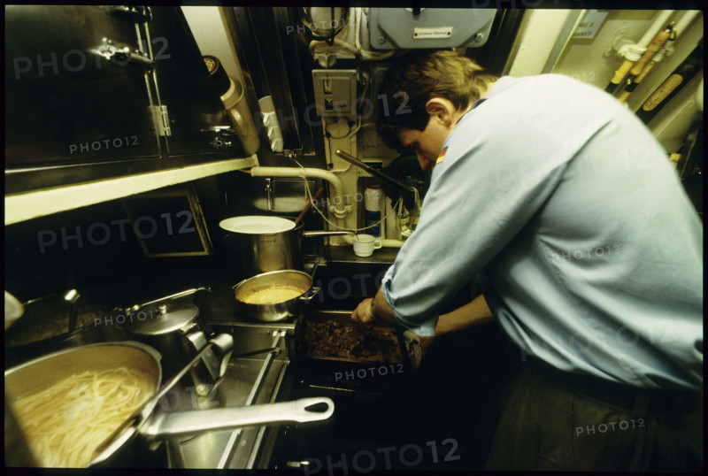 Marine cooking, submarine of German Federal navy, 1985