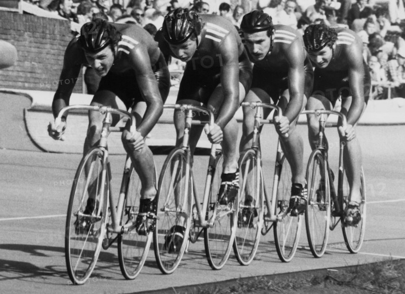 Street race WC 1979: Walter Baumgartner, Robert Dill-Bundi, Urs Freuler, Hans Känel