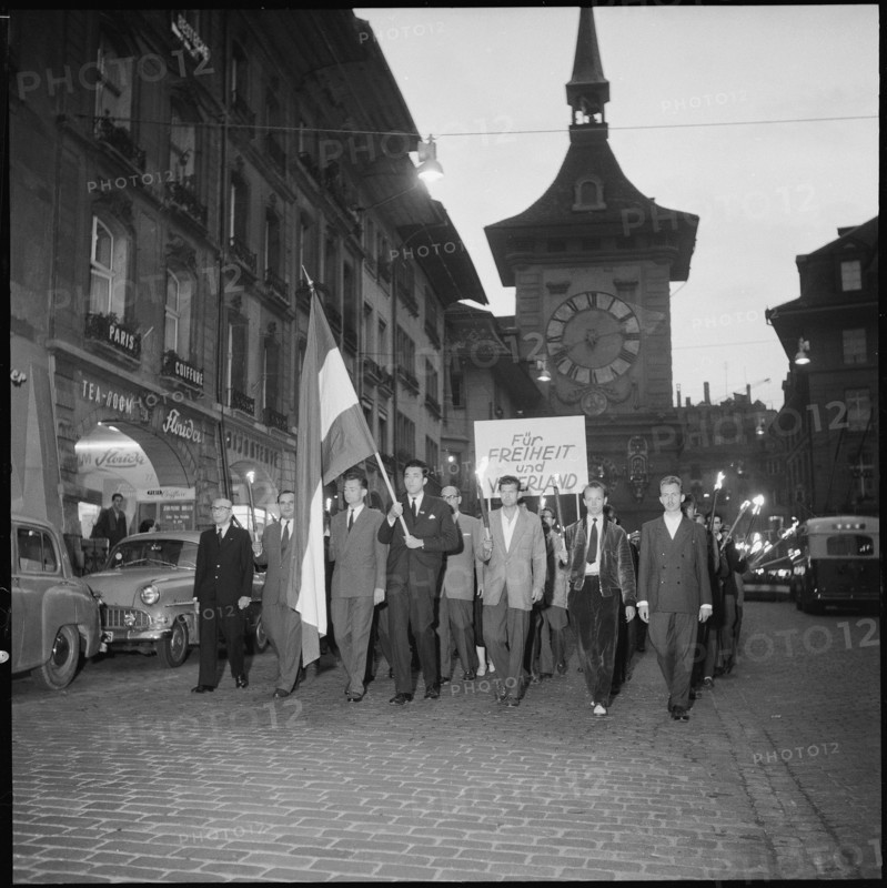 Protest demonstration against USSR in Hungary, Berne 1958