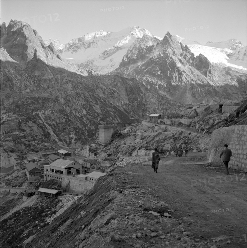 Albigna dam, building site 1956