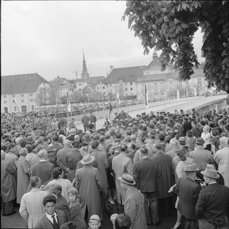 Solothurn; Inauguration of the Kreuzacker bridge; 1961