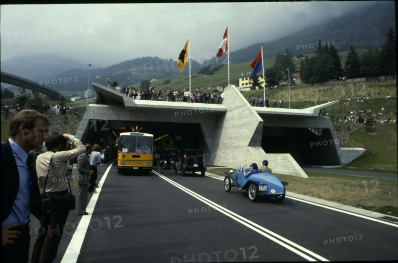 Opening ceremony, south portal, Gotthard tunnel, 1980