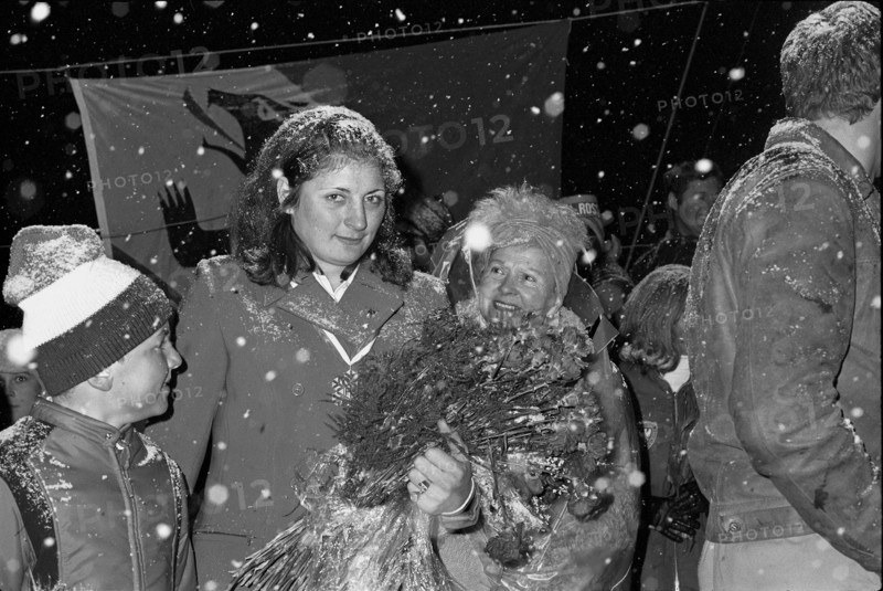 Celebration for downhill world champion Annerösli Zryd, Adelboden 1970