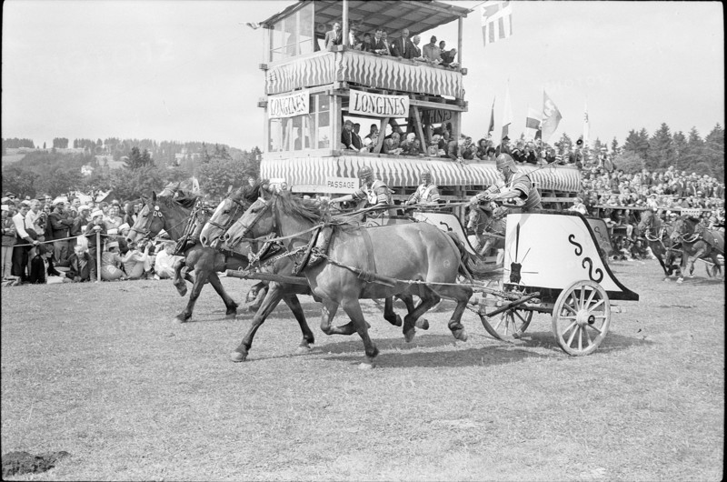 62nd Marché-Concours Saignelégier, chariot race, 1965
