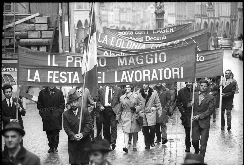 Italian workers at May Day demonstration in Berne 1970