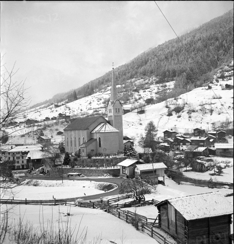 Church and village of Fiesch 1950