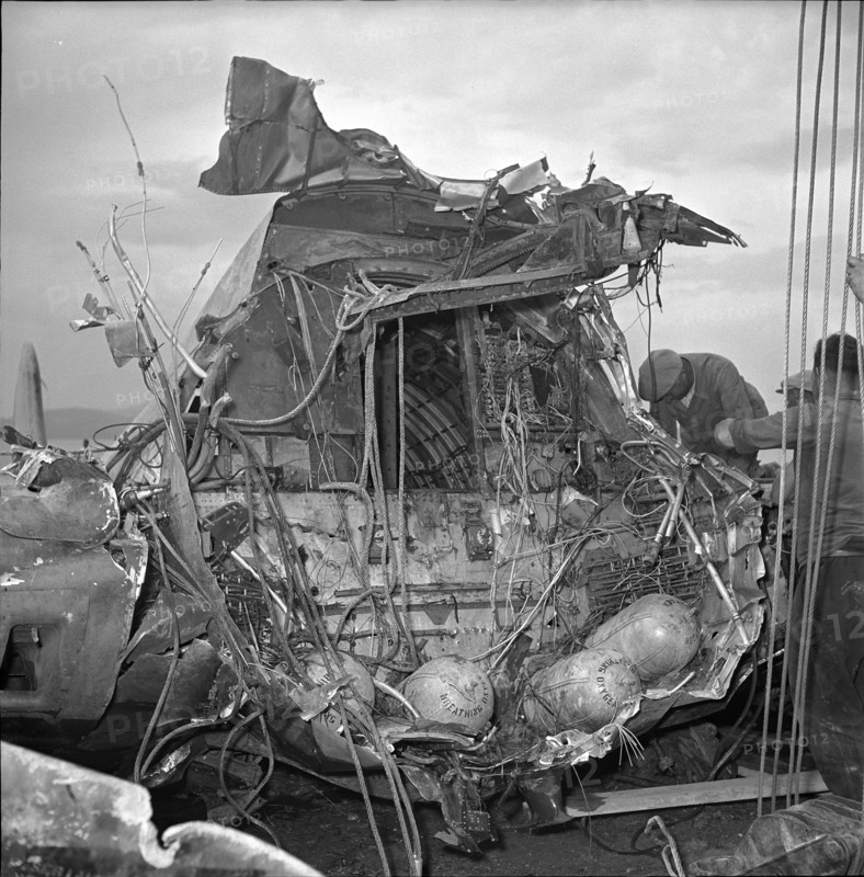 After WW 2: recovery of a US bomber, train 1952