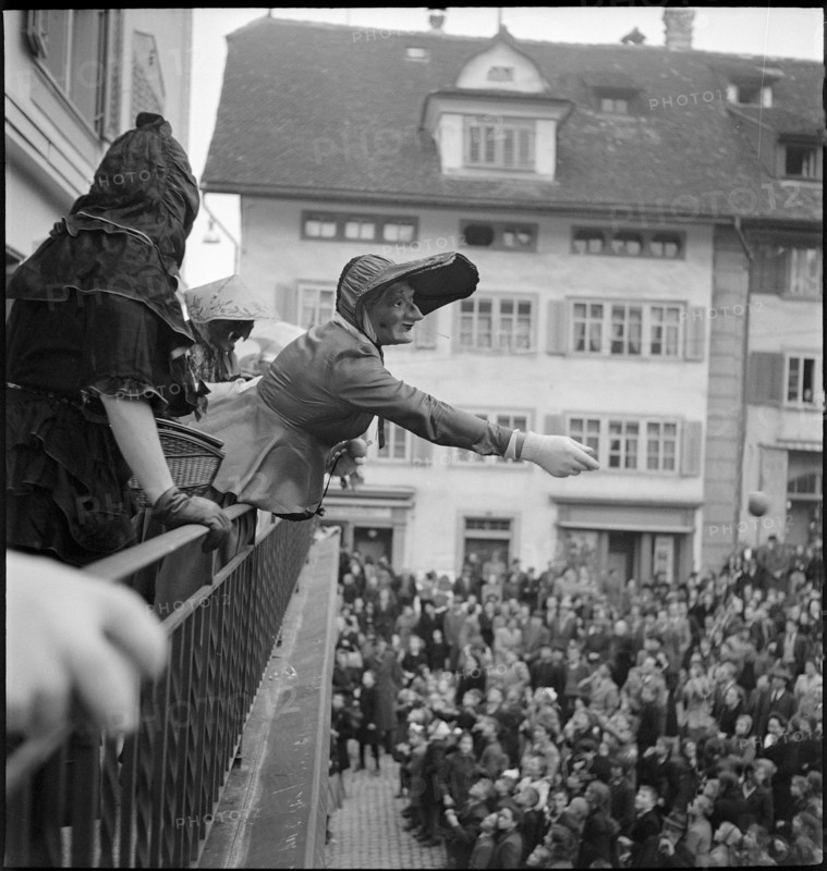 Carnival festivities in Schwyz, 1950