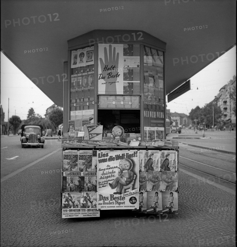 Azed newsstand: advertising for Das Beste, 1948
